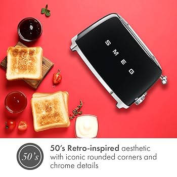 Amazon.com: Smeg 50's Style Retro Aesthetic 4 Slice Toaster